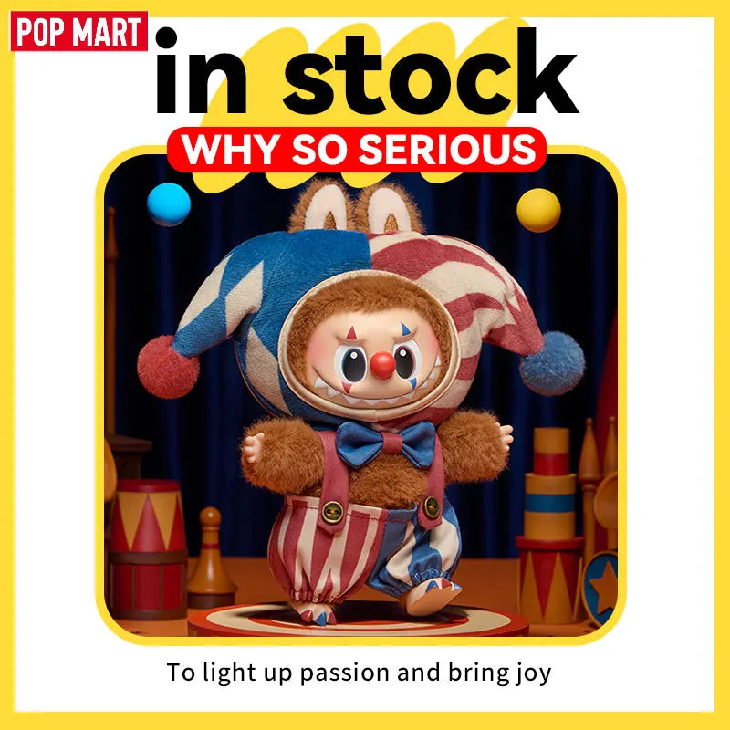New Popmart Why So Serious Series Cute Flame Clown Action Figure Pendant Blind Box Halloween Gifts Dimmo Labubu Collectible Toys