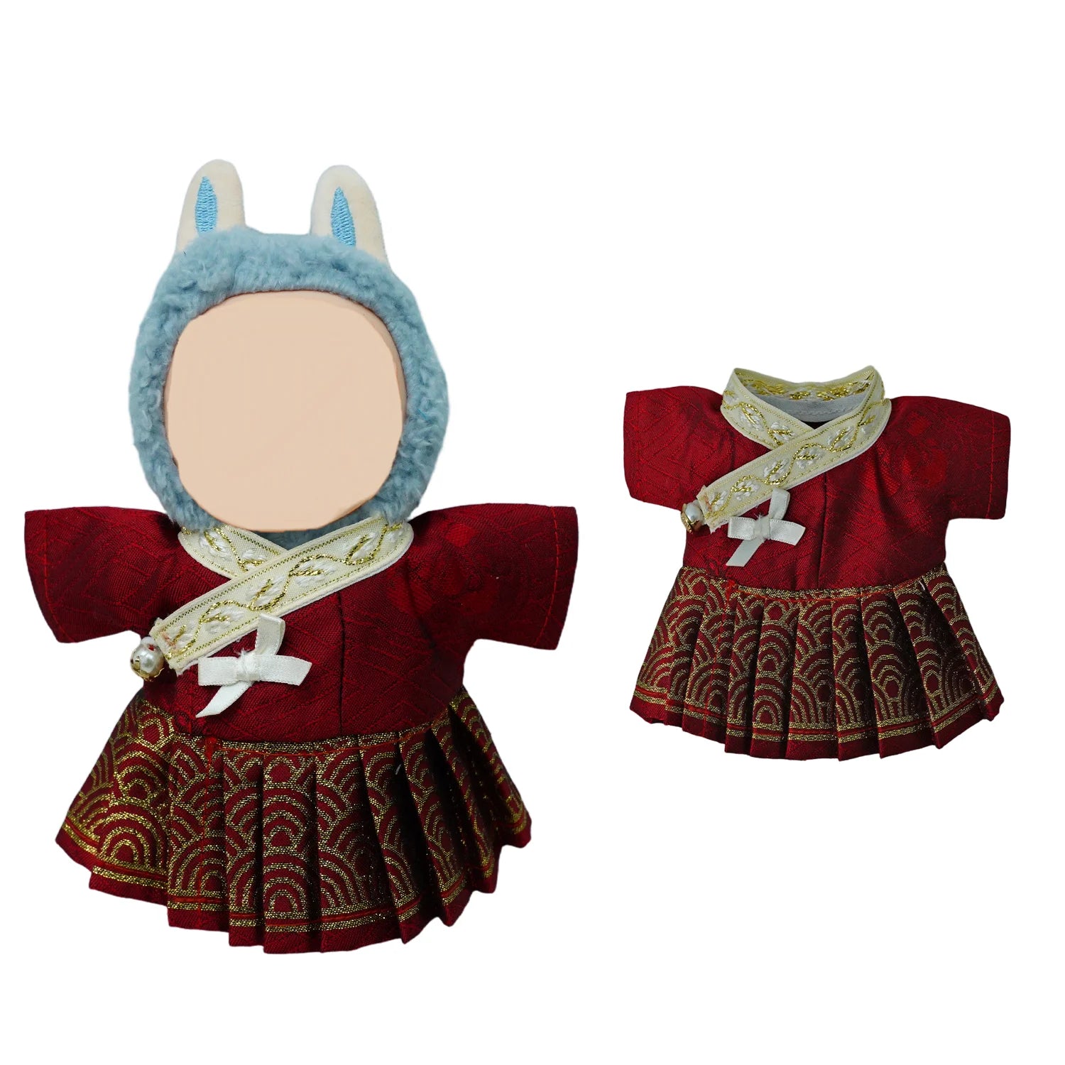 Clothes for Labubu (NO Doll) 17 cm Ming Hanfu Set  Outfit for LA BUBU Doll Clothing Accessories Golden Brocade Robe