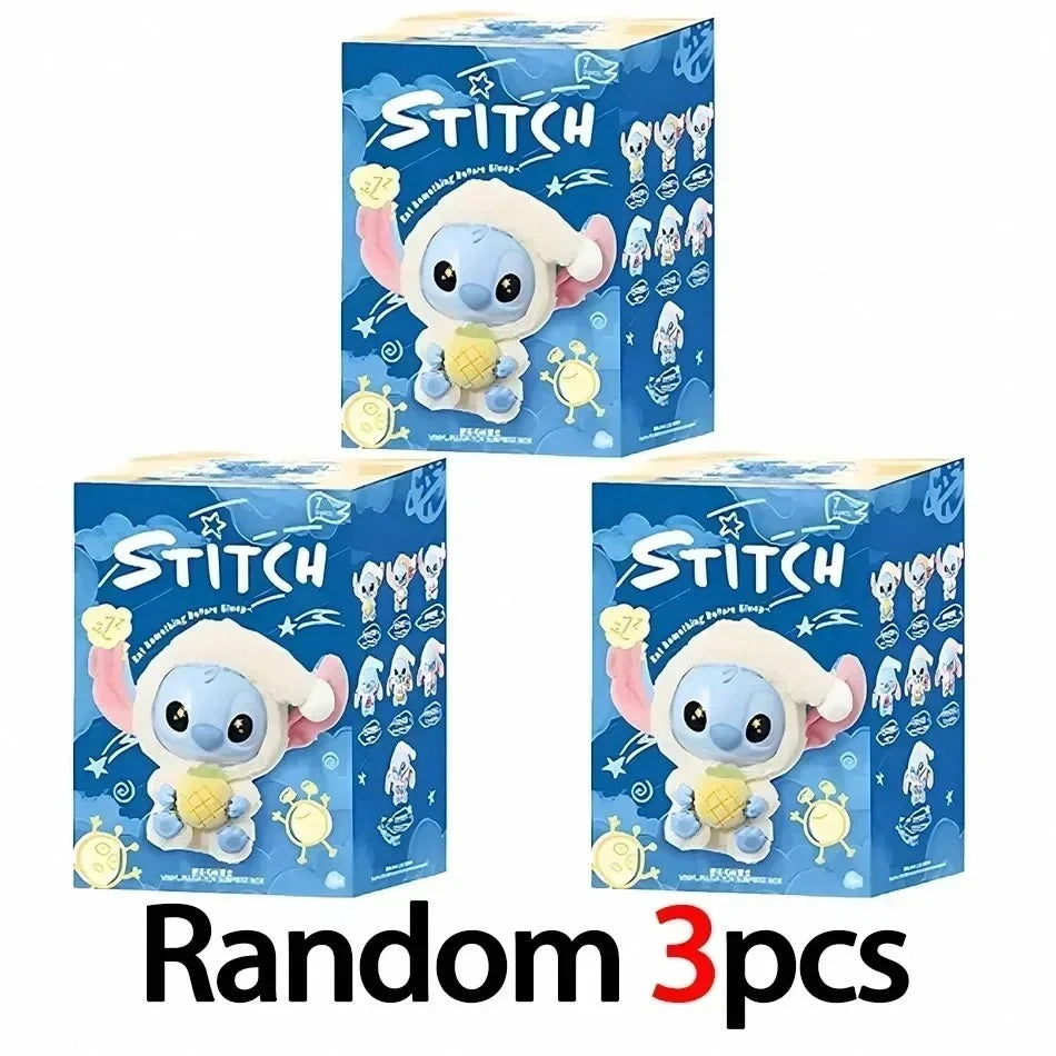 Best Seller Vinyl Blind Box Stitch Eat Some Thing Before Sleep Series Bag Pendant Cute Plush Doll Mystery Box Toy Surprise Gifts