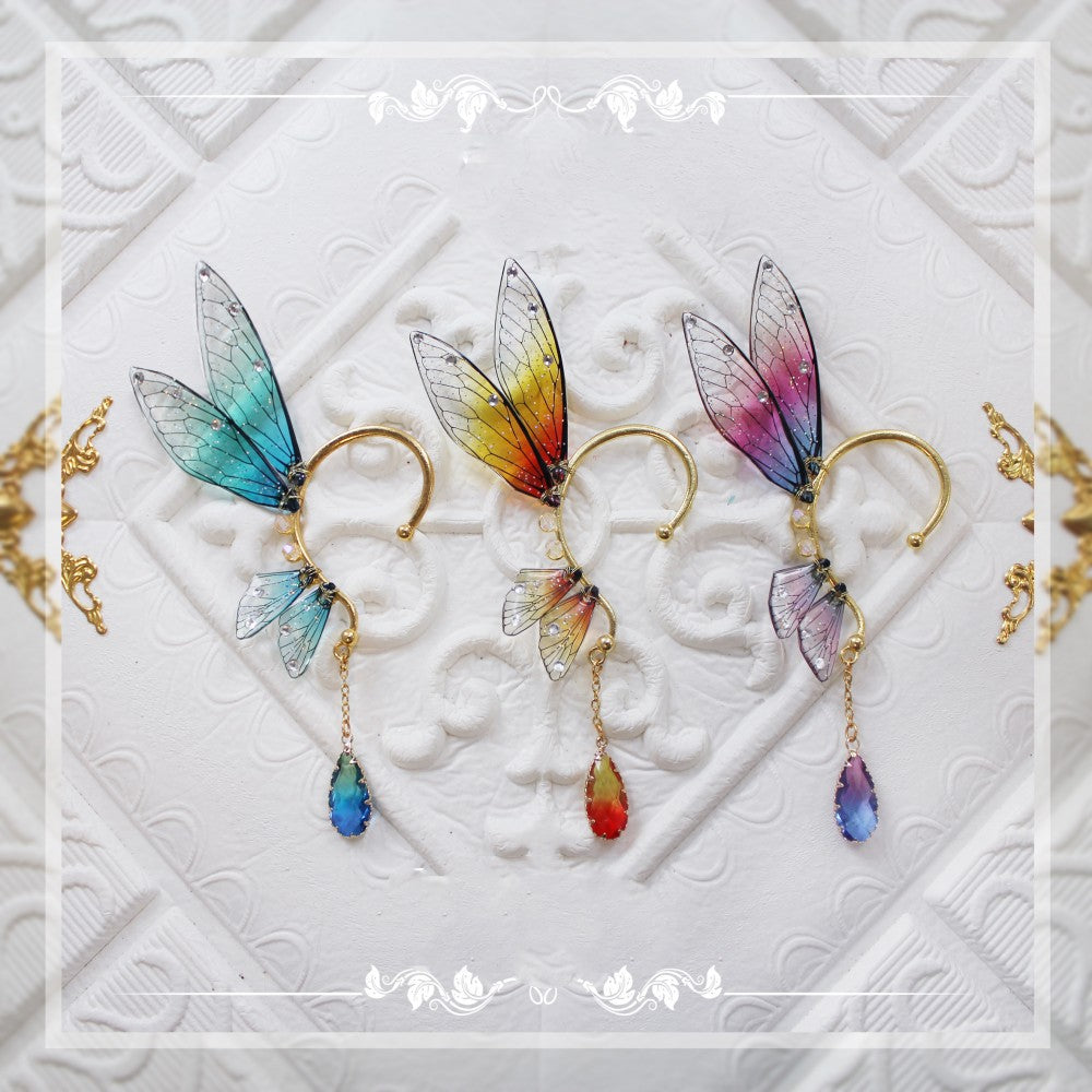 Handmade Gradient Fairy Wings Earrings