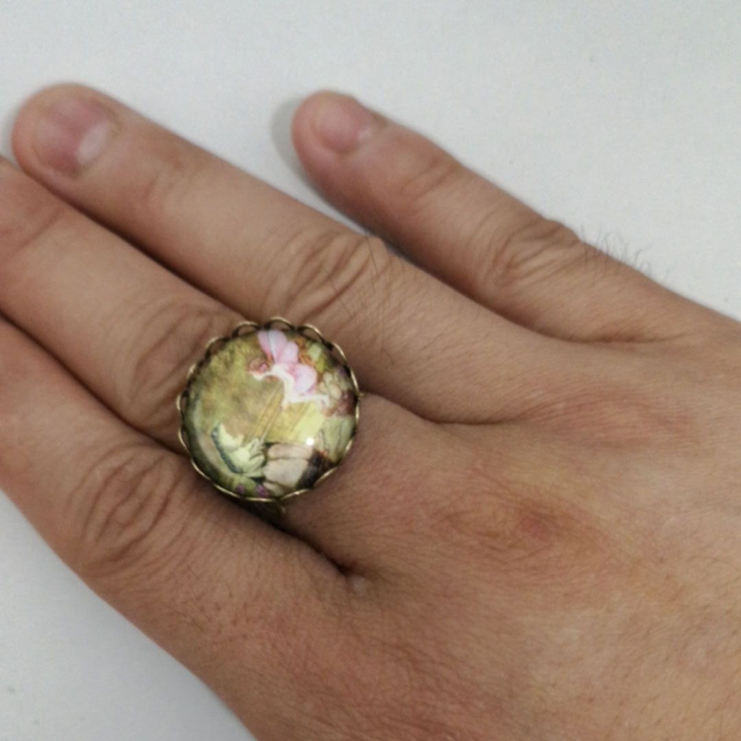 Hollow Rose Fairy Frog Ring