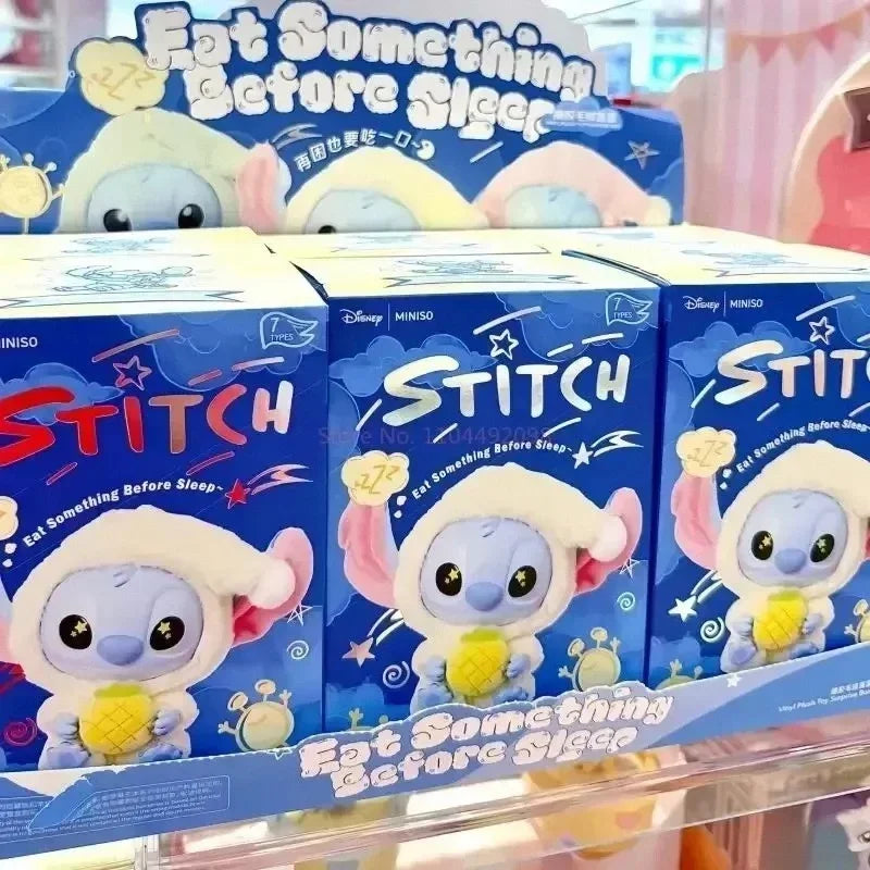Best Seller Vinyl Blind Box Stitch Eat Some Thing Before Sleep Series Bag Pendant Cute Plush Doll Mystery Box Toy Surprise Gifts