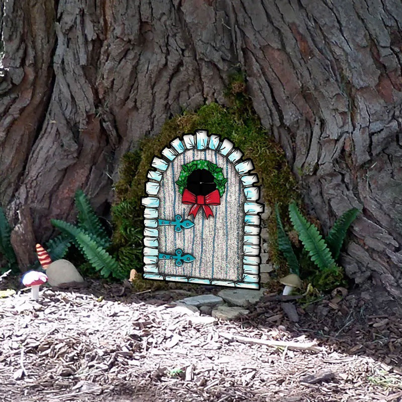 Christmas Elf Fairy Tale Fairy Door Wooden Home Decoration