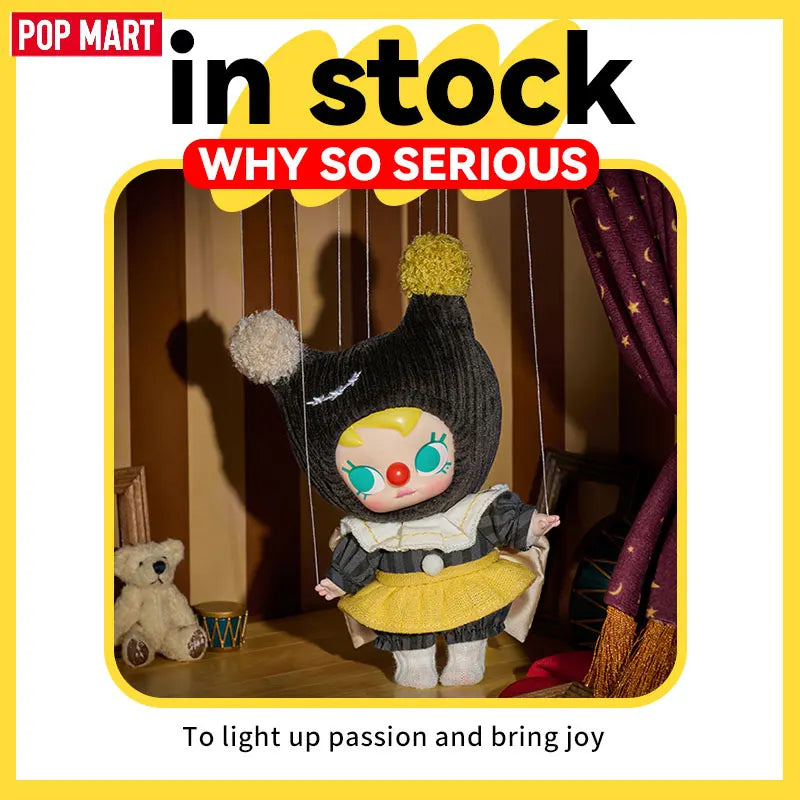 New Popmart Why So Serious Series Cute Flame Clown Action Figure Pendant Blind Box Halloween Gifts Dimmo Labubu Collectible Toys