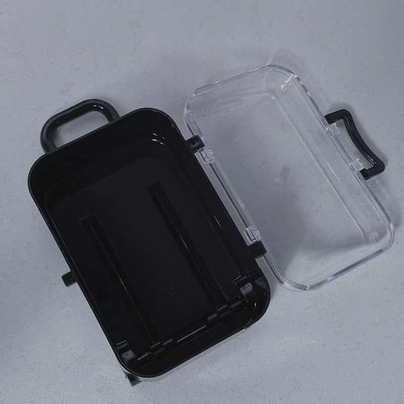 17cm Labubu Clothing Storage Box Mini Trolley Transparent Suitcase Cotton Doll Wardrobe Jewelry Mini Storage Box