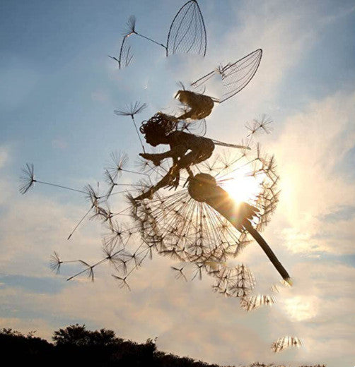 Products Flower Fairy Elf Dandelion Fairy Wire Statue Garden Decoration Crafts