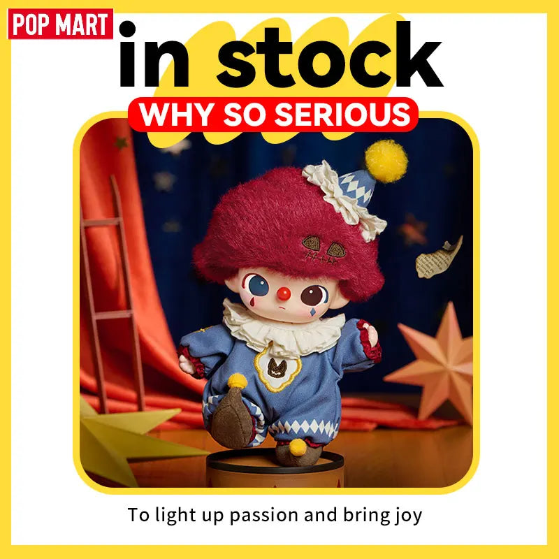 New Popmart Why So Serious Series Cute Flame Clown Action Figure Pendant Blind Box Halloween Gifts Dimmo Labubu Collectible Toys