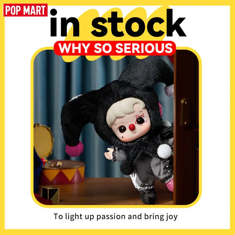 New Popmart Why So Serious Series Cute Flame Clown Action Figure Pendant Blind Box Halloween Gifts Dimmo Labubu Collectible Toys