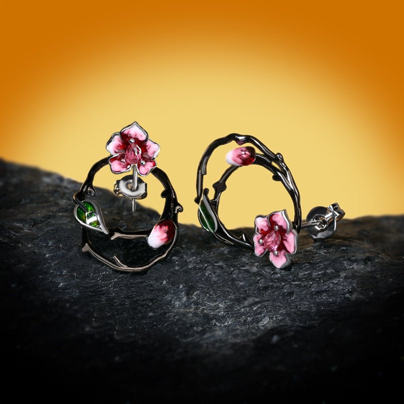 Alice Flower Fairy Earrings Niche Temperament Enamel Palace Fairyland Fairy Earrings