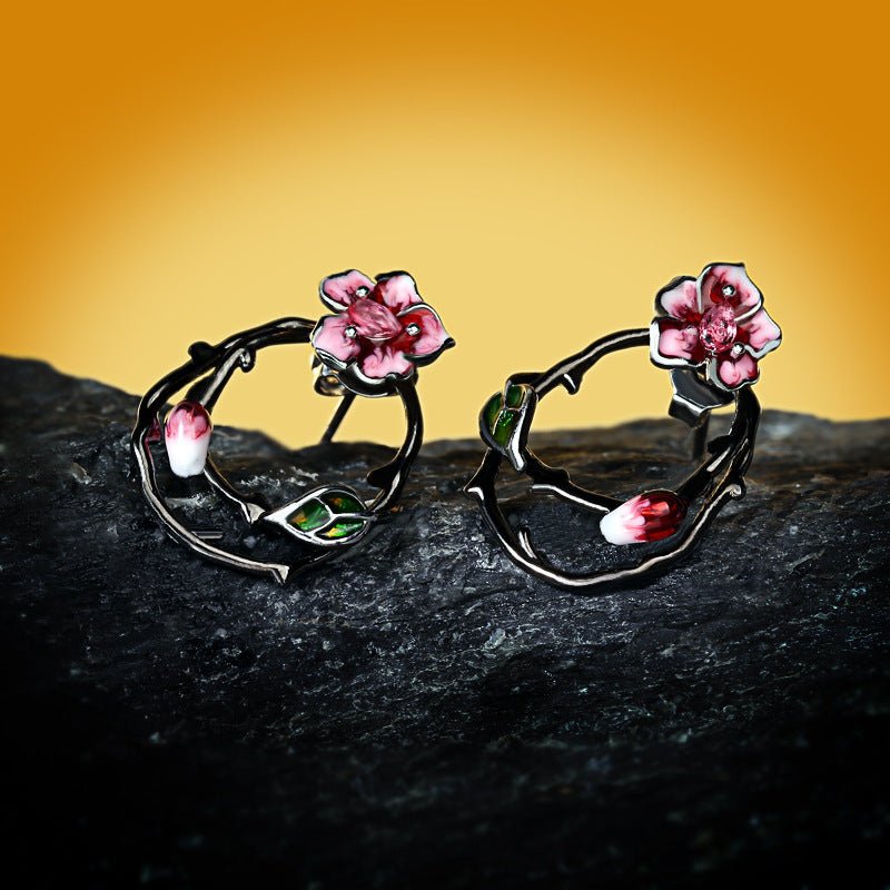 Alice Flower Fairy Earrings Niche Temperament Enamel Palace Fairyland Fairy Earrings