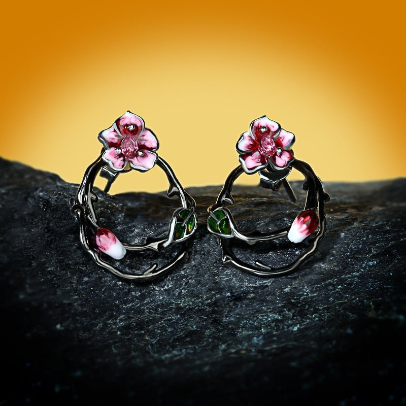 Alice Flower Fairy Earrings Niche Temperament Enamel Palace Fairyland Fairy Earrings