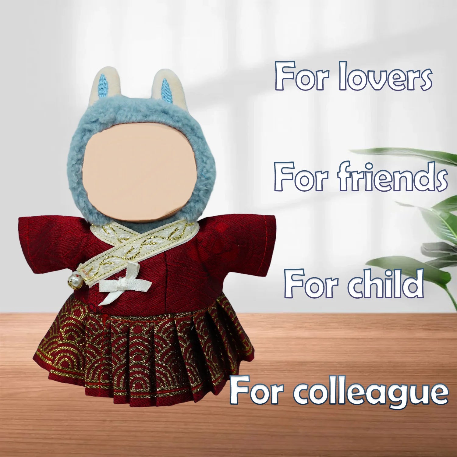 Clothes for Labubu (NO Doll) 17 cm Ming Hanfu Set  Outfit for LA BUBU Doll Clothing Accessories Golden Brocade Robe