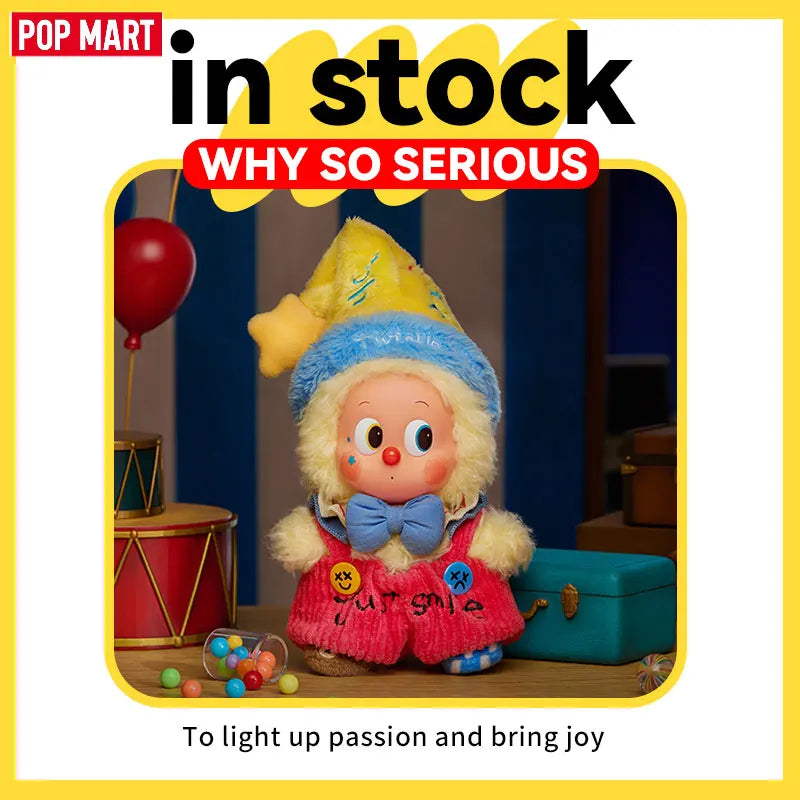 New Popmart Why So Serious Series Cute Flame Clown Action Figure Pendant Blind Box Halloween Gifts Dimmo Labubu Collectible Toys