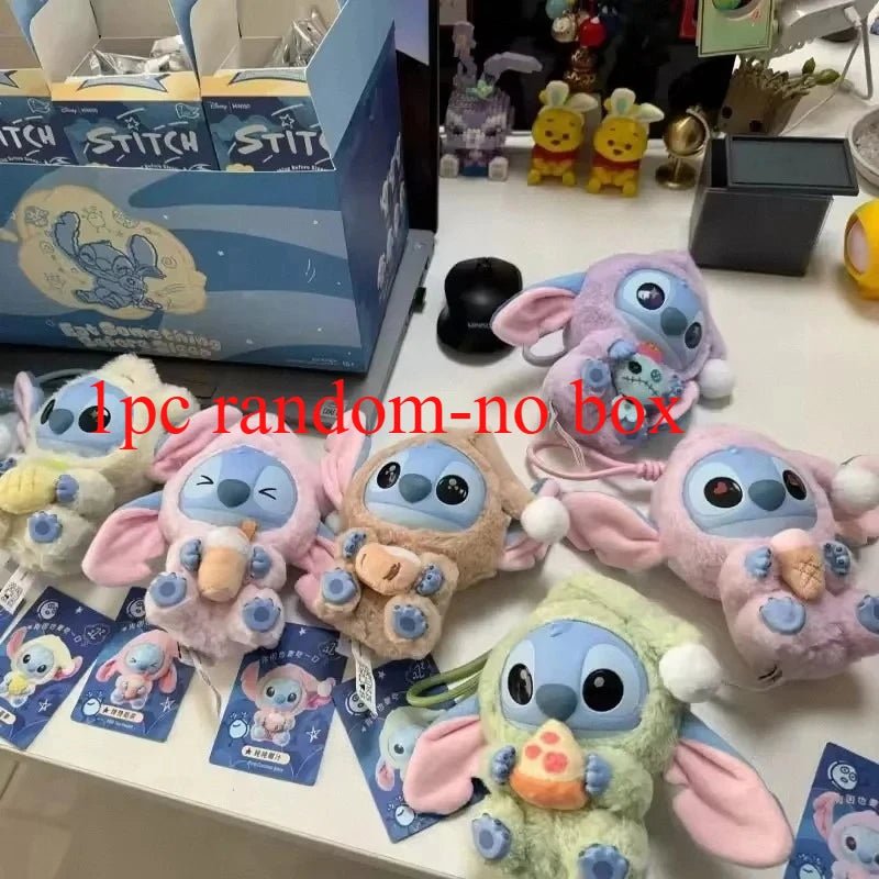 Best Seller Vinyl Blind Box Stitch Eat Some Thing Before Sleep Series Bag Pendant Cute Plush Doll Mystery Box Toy Surprise Gifts
