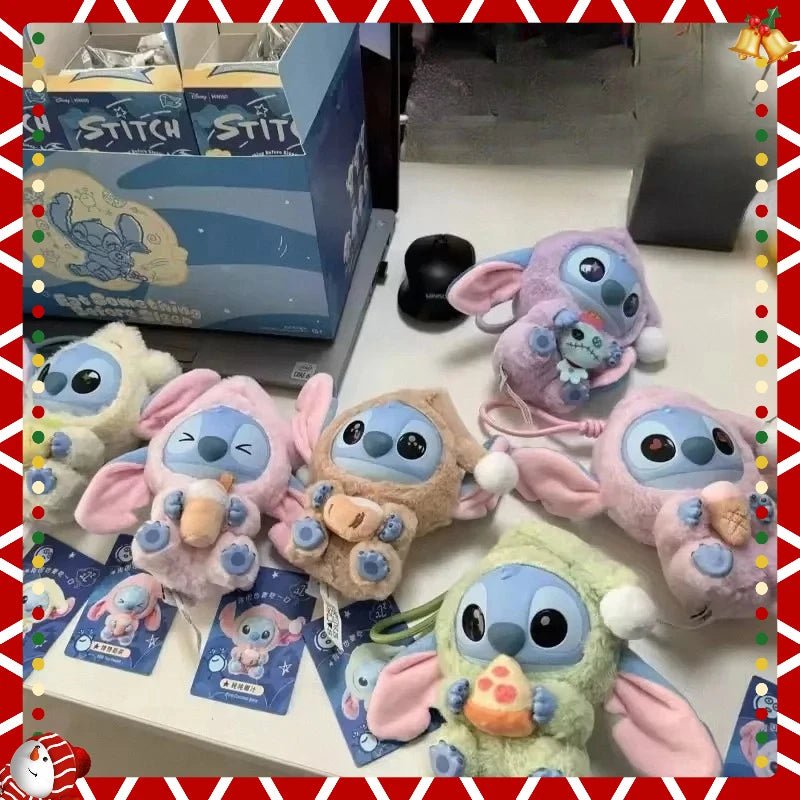 Best Seller Vinyl Blind Box Stitch Eat Some Thing Before Sleep Series Bag Pendant Cute Plush Doll Mystery Box Toy Surprise Gifts