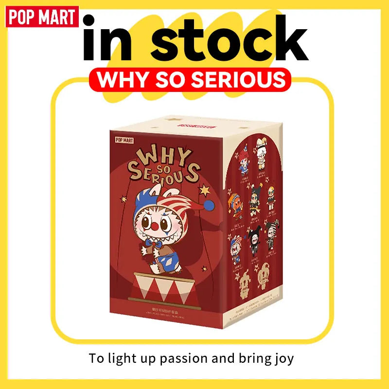 New Popmart Why So Serious Series Cute Flame Clown Action Figure Pendant Blind Box Halloween Gifts Dimmo Labubu Collectible Toys