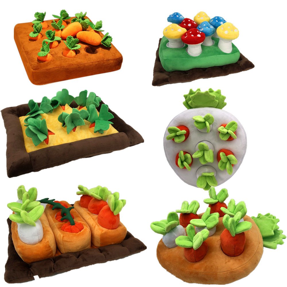 Children's Lawn Picking Mushrooms And Radishes Early Education Plush Toys