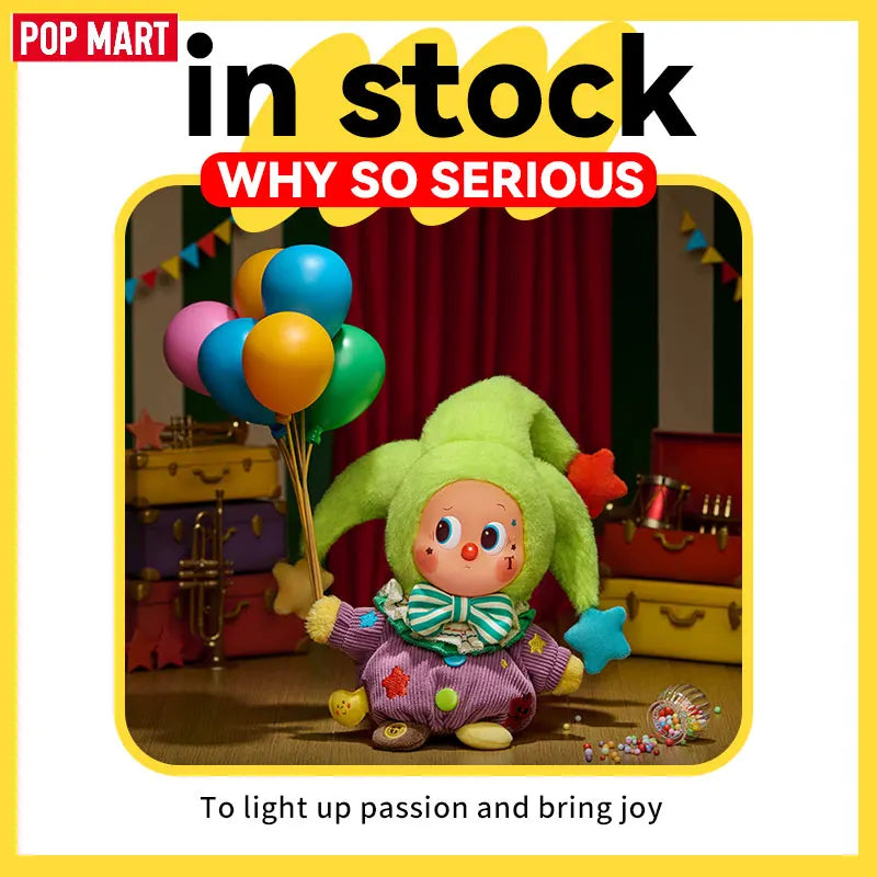 New Popmart Why So Serious Series Cute Flame Clown Action Figure Pendant Blind Box Halloween Gifts Dimmo Labubu Collectible Toys