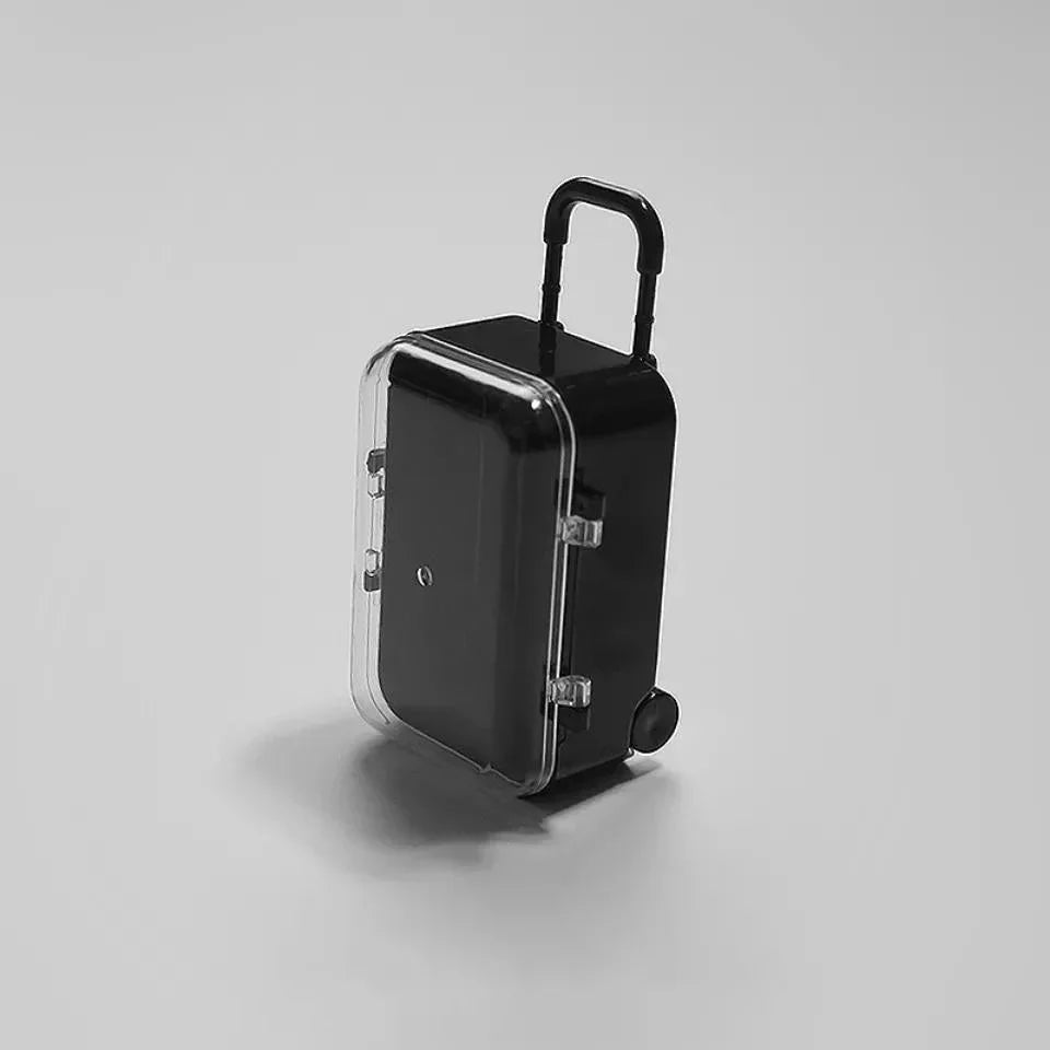 17cm Labubu Clothing Storage Box Mini Trolley Transparent Suitcase Cotton Doll Wardrobe Jewelry Mini Storage Box