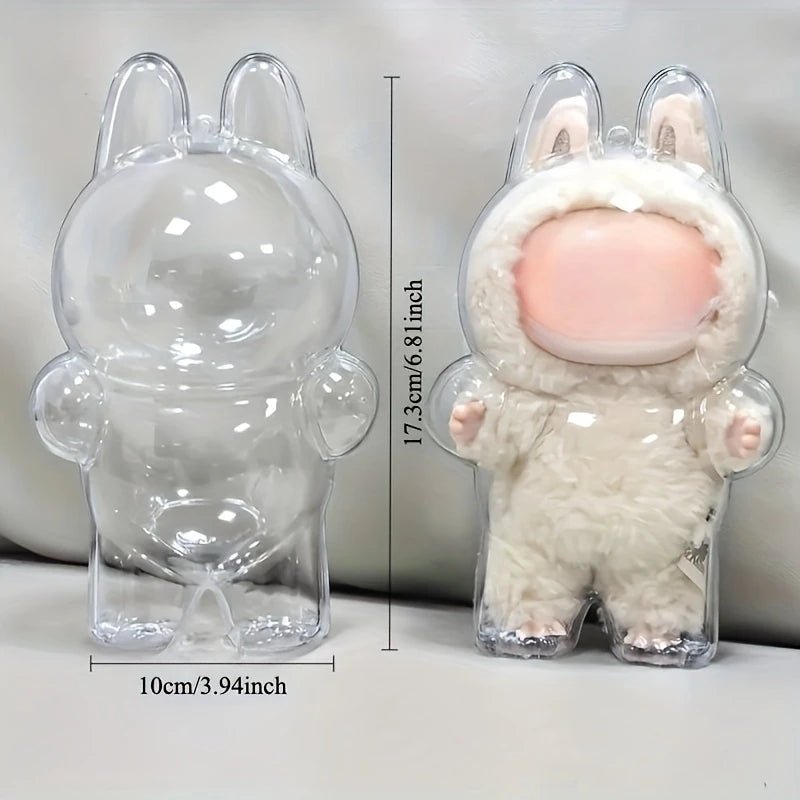 For LA/bubu Transparent Protective Cover Dustproof Monster Toy Storage Case Cute Elf Plushie Display Cover for Holiday Gifts