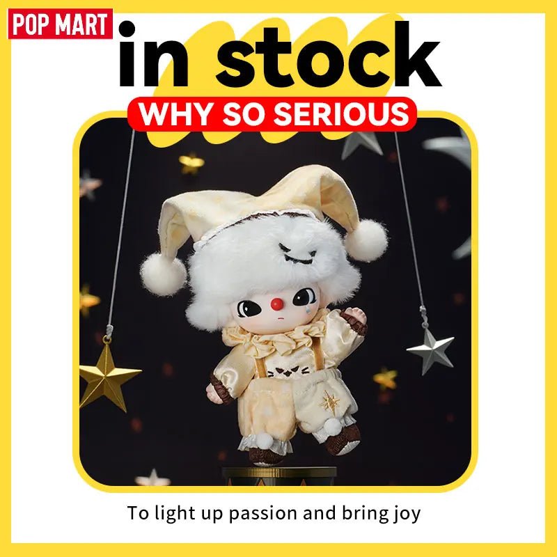 New Popmart Why So Serious Series Cute Flame Clown Action Figure Pendant Blind Box Halloween Gifts Dimmo Labubu Collectible Toys