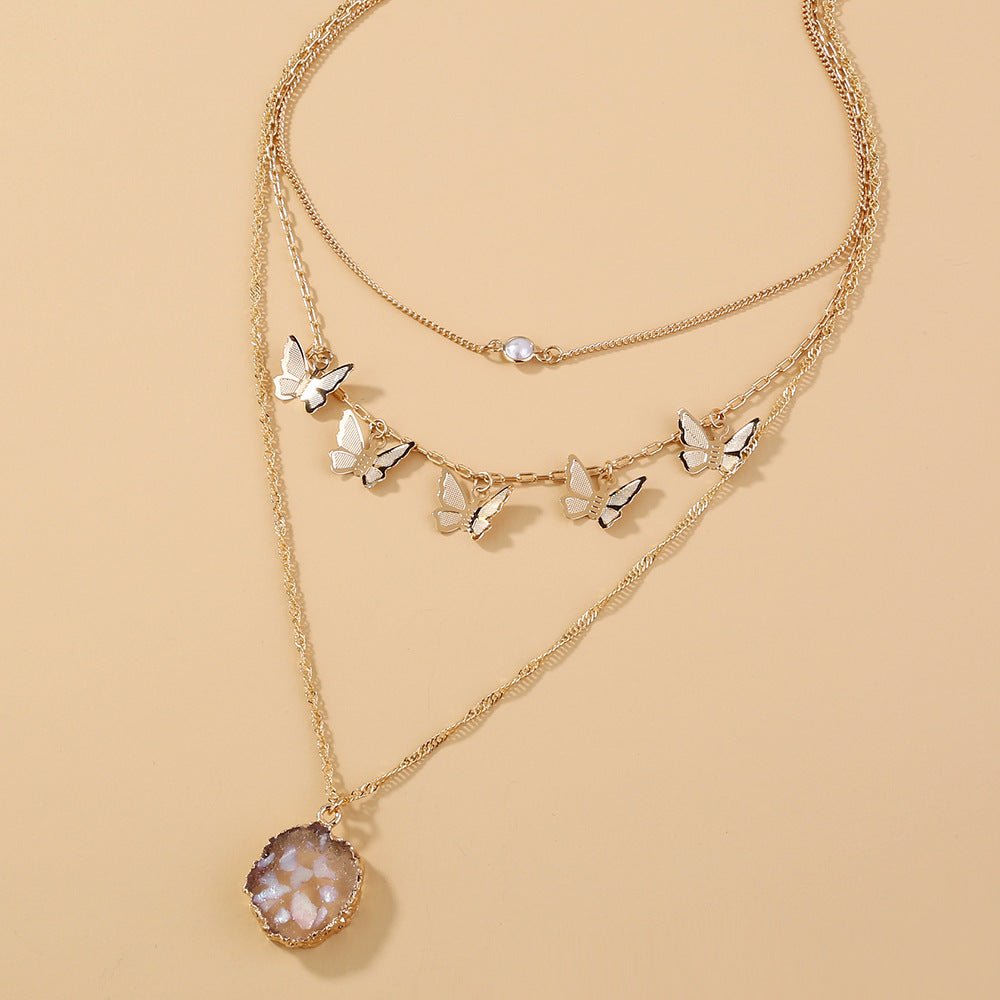 Sequin super fairy butterfly necklace